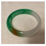 MCS141 Green, White & Brown Jade Bangle Bracelet New