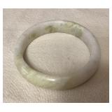 MCS145 Apple Green & White Marbled Jade Bangle Bracelet New