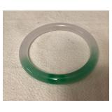 MCS146 Green & White Jade Bangle Bracelet New