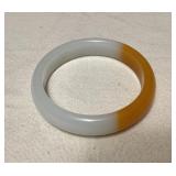 MCS154 White & Orange Jade Bangle Bracelet New