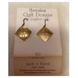 MCS159 Leighton Lam Ulu Hawaiian Quilt Designs Earrings New