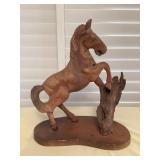 MCS168 Vintage Carved Wooden Horse Sculpture