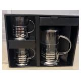 MCS185 Pyrex French Press Coffee/Tea Maker With Two Cups New
