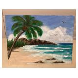 MCS208 Original Scenic Seascape Painting On Canvas Board