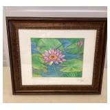 MCS211 Framed Waterlilies & Dragonflies Picture By Joanna Carolan