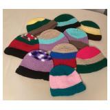MCS234 Ten Hand Knit Crocheted Caps Hats New