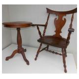 AHC034 Vintage Wood Side Table and Chair