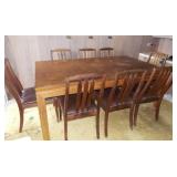 AHC085 Teakwood Dining Room Table with Eight Chairs