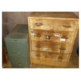 AHC107 Vintage Metal Chest of Drawers & File Cabinet