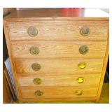 AHC120 Vintage Wood Five Drawer Dresser 