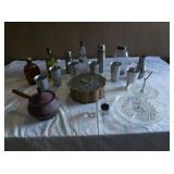 AHC168 Vintage Liquor Bottles, Mason Jar, Copper Pot 