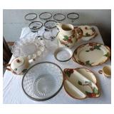 AHC191 Beautiful Franciscan Pottery and Martini Glasses