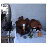 AHC216 Lychee Tree Wood Slices and Glassware