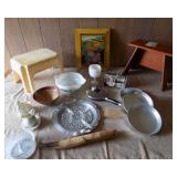 AHC239 Original Wood Painting Signed, Milk Glass, Silver & More