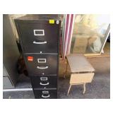 ACH269 Metal File Cabinet & Vintage Typewriter Stand