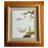 BEE015- Vintage Framed Embroidered Artwork Made In Vietnam 