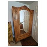 BEE028-Stunning Armoire Cabinet With Beautiful Beveled Glass Mirror