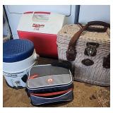 BEE041 - Wicker Picnic Basket and Beverage Coolers