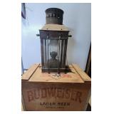 BEE054 - Vintage Style Oil Lantern and Wooden Beer Case