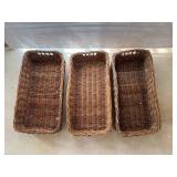 BEE137- (3) Large Woven Storage Basket