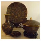 FHK103 Rare Dark Brown Cloisonné Wares
