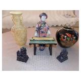 FHK306 Delicate Chinese Harp Player Figurine & More
