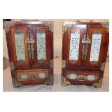 FHK309 Exquisite Pair of Vintage Chinese Jewelry Chests