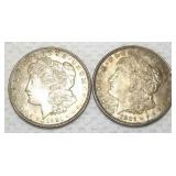 FHK449 Two 1921 Morgan Silver Dollar Coins