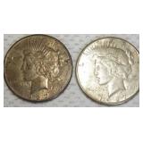 FHK463 Lot of Two 1927 Liberty Peace Silver Dollar Coins