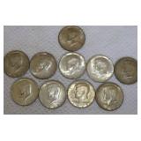 FHK472 Ten Mixed Dates Kennedy Half Dollar Coins