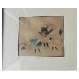 WWT017 - Shibata Zeshin Block Print "Travelers In A Storm"