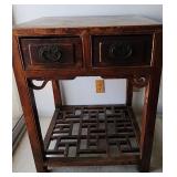 WWT067 - Vintage Asian Themed Bedside Wooden Table (1 of 2)