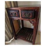 WWT068 - Vintage Asian Themed Bedside Wooden Nightstand (2nd of 2)