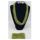 WWT138-Peridot Necklace and Bracelet Set