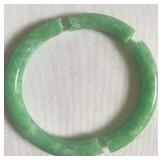 MCM007 Green Jade Bracelet - Cracked - Three Pieces - Repair/Great for Crafts