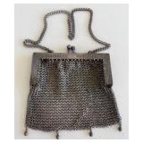 MCM011 Antique German Art Nouveau Antique Mesh Chain Chainmail Evening Purse