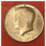 MCM030 - 1776-1976 D Bicentennial Kennedy Half Dollar With Filled Mint Mark Error