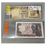 BAP122 - Banknotes From Spain & India