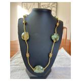 BAP509 - Genuine Myrna Lee Chang Oval Faceted Crystal Necklace 
