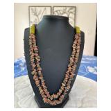 BAP515 - Vintage Myrna Lee Chang Unikite Beaded Necklace 