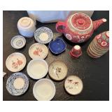RSN023 Chinese Porcelain Famille Rose Medallion Teapot And More