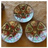 RSN042- Three Vintage Chinese Famile Rose Medallion Porcelain Bowls 