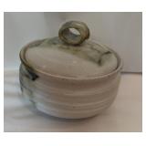 RSN063-Hand Crafted Pottery Bowl w/Lid Signed by Artist