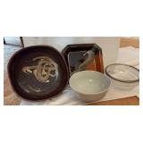 RSN065- Three Large Bowls And Decorative Tray