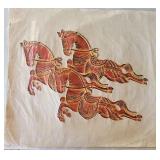 RSN076 - Thai Style Temple Rubbing Three Horses 