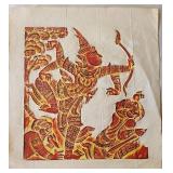 RSN077 - Large Thai style Rubbing in Orange and Black