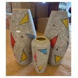 RSN113- Rare Trio of Mid-Century Modern Scheurich West Germany Vases