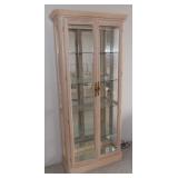FHT017 Lighted White Oak Curio Cabinet