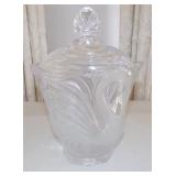FHT028 Elegant Lead Crystal Bowl with Frosted Swan