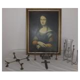 FHT041 Mona Lisa Framed Pictures & Assortments of Candle Holders